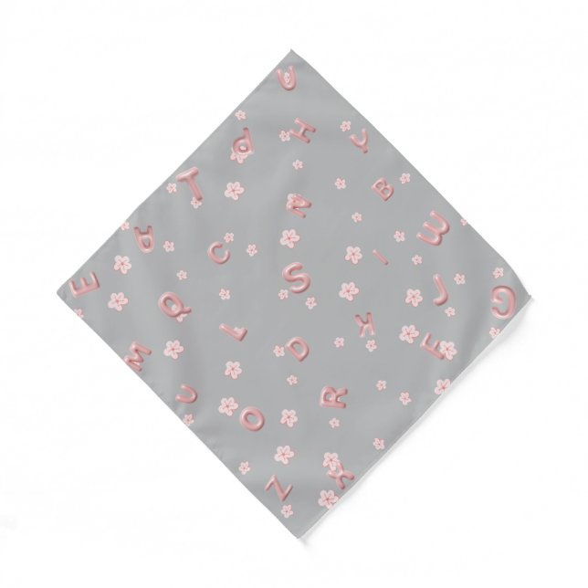 Cute kids ABC Alphabet flower Children school Bandana (Front)