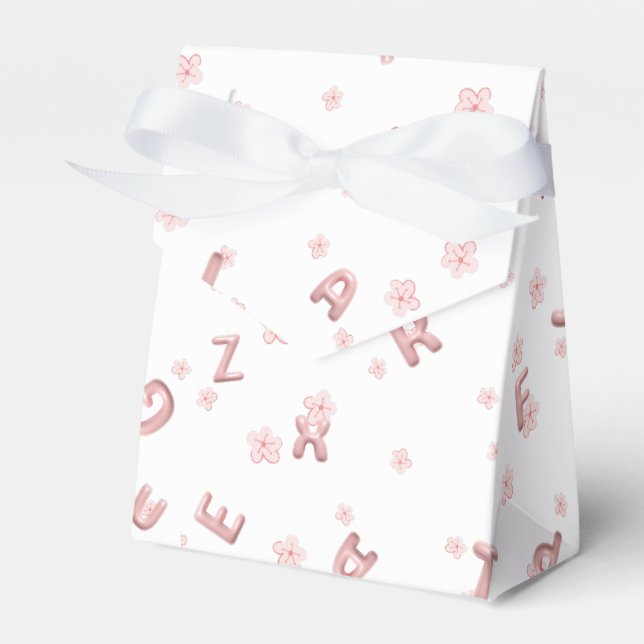 Cute kids ABC Alphabet flower Children school Favor Boxes (Front Side)