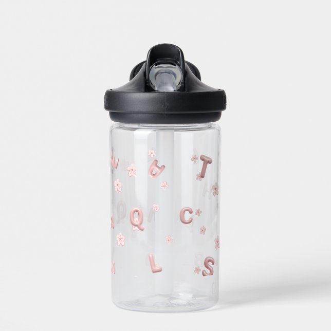 Cute kids ABC Alphabet flower Children school Water Bottle (Front)