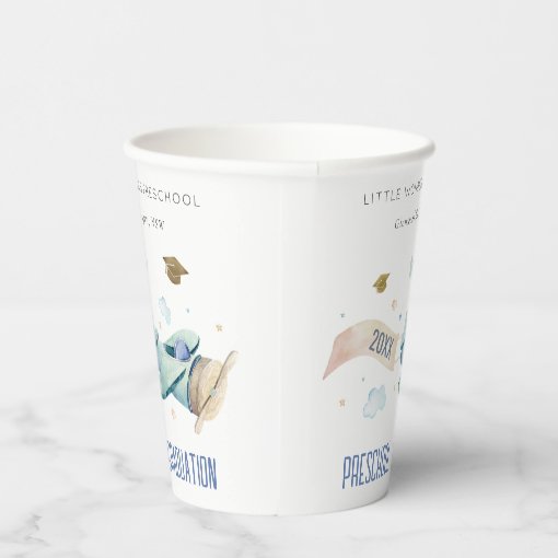 Cute Kids Airplane Sky Stars Preschool Graduation Paper Cups | Zazzle
