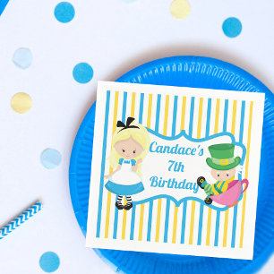Cute Kids Alice in Wonderland Birthday Party Napkins