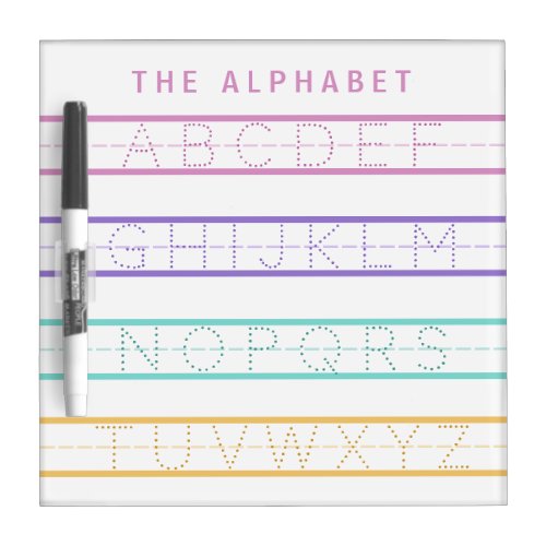 Cute Kids Alphabet Tracing Writing Practice Chart Dry Erase Board