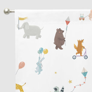 Cute Kids Animal Parade Nap Blackout Curtains