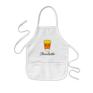 Cute kid's apron with candy corn cartoon design
