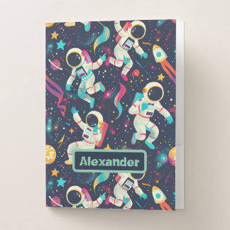 Cute Kids Astronaut Custom Pocket Folder