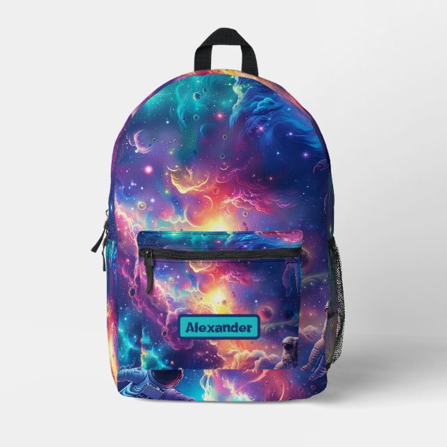 Cute Kids Astronaut Custom Printed Backpack (Front)
