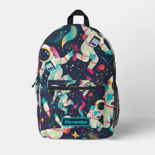 Cute Kids Astronaut Custom Printed Backpack