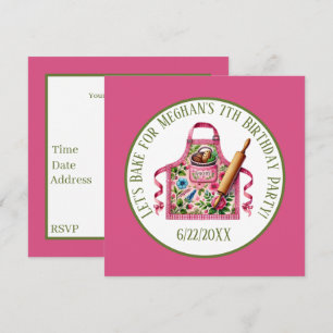 Cute kids baking Birthday party Invitation