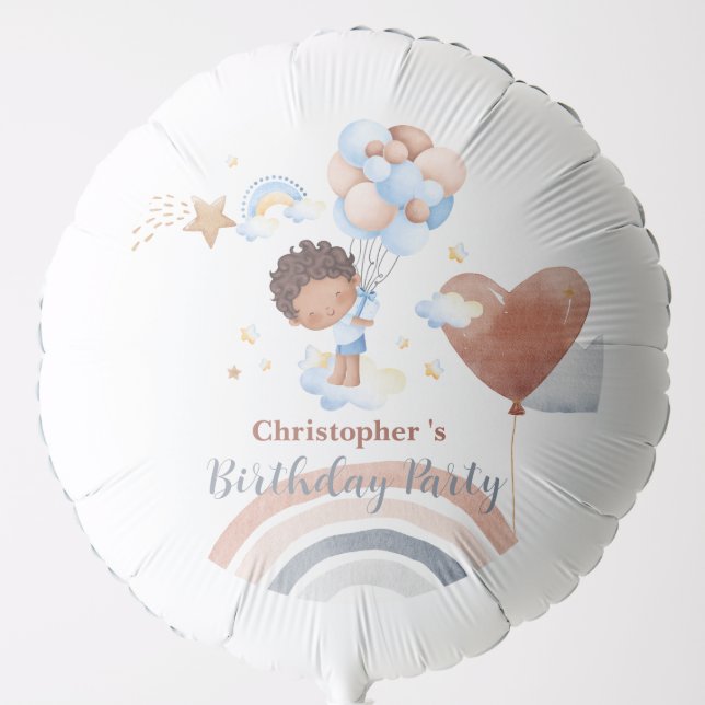 Cute kids Balloon African american boys Birthday (Front)