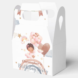 Cute kids Balloon African american girls Birthday Favor Boxes