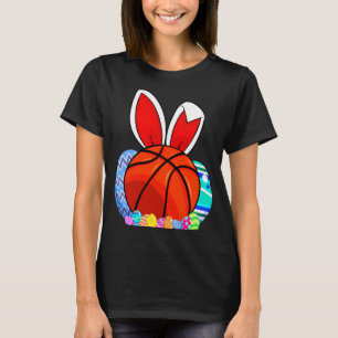 Cute kids basketball easter egg bunny t shirt 