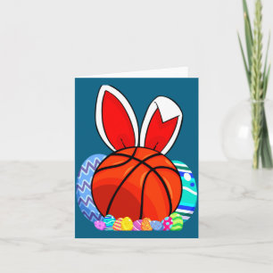 Cute kids basketball easter egg bunny t shirt card