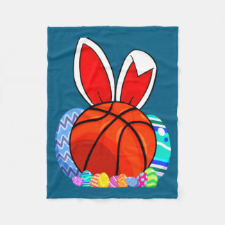 Cute kids basketball easter egg bunny t shirt  fleece blanket