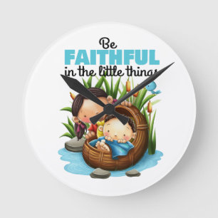 Cute kids Bible verse wall clock