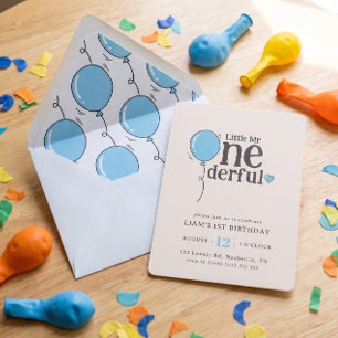 Cute Kid's Birthday Blue Balloon Envelope