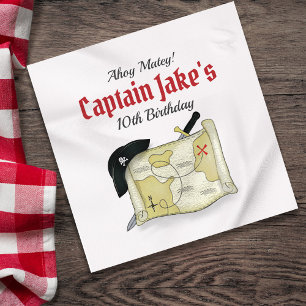 Cute Kids Birthday Party Pirate Personalized Napkins