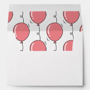 Cute Kid's Birthday Pink Balloon Envelope