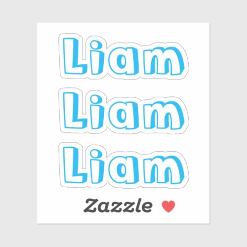 Cute Kids Blue Name Sticker