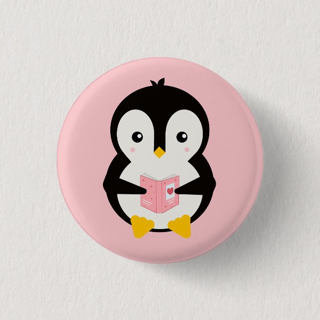 Cute Kid's Book Lover's  Button (Front)