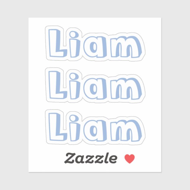 Cute Kids Boy Baby Blue Name Sticker (Sheet)