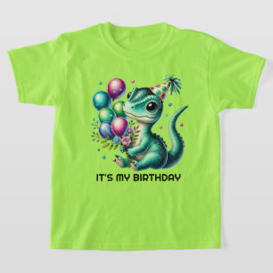 Cute kids bubble party Birthday Dinosaur T-Shirt