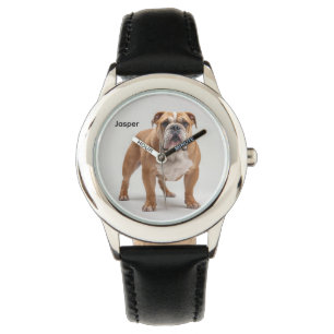 Cute Kid's Bulldog Personalized Watch