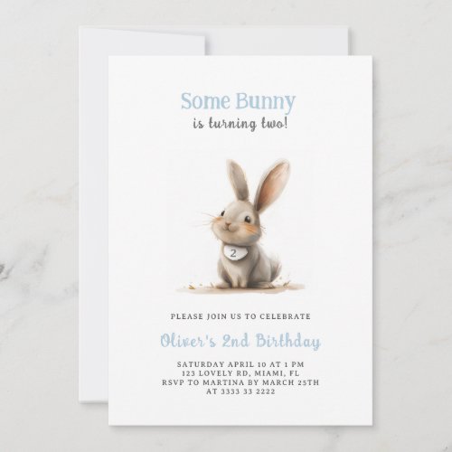 Cute Kids Bunny Birthday Party Invitation