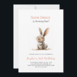 Cute Kids Bunny Birthday Party Invitation<br><div class="desc">This super cute Bunny Birthday Invitation features a detailed illustration of a bunny with a bib around it's neck that can be labelled with the number of years your child has turned. It's perfect for a baby girl's birthday party! Edit it by adding your kid's name, date, time, address and...</div>