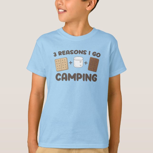Cute Kids Camping Smores T-Shirt (Front)