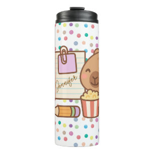 Cute Kids Capybara Popcorn Snack Time Thermal Tumbler