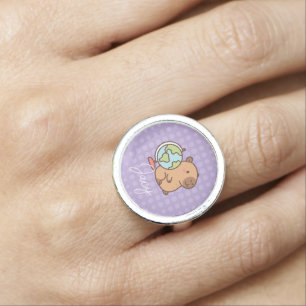Cute Kids Capybara School Ring