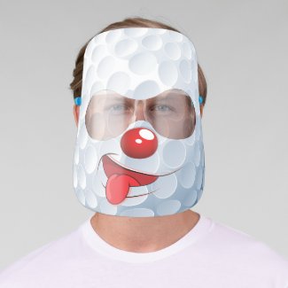 Cute Kids Cartoon Golfball Golf Clown Face Shield