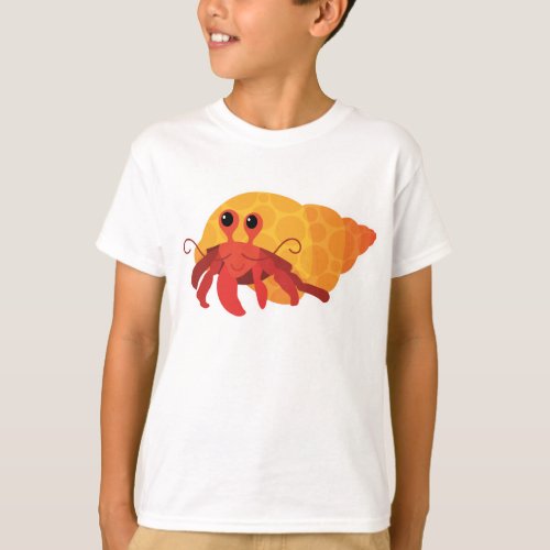 Cute Kids Cartoon Hermit Crab Tee