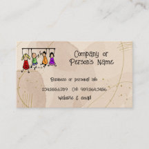 Cute Kids Cartoon Holding Speech Words Business Ca