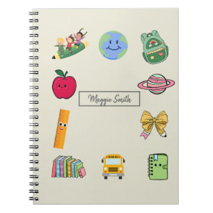 Cute Kids Cartoon School Memories Personalize Notebook