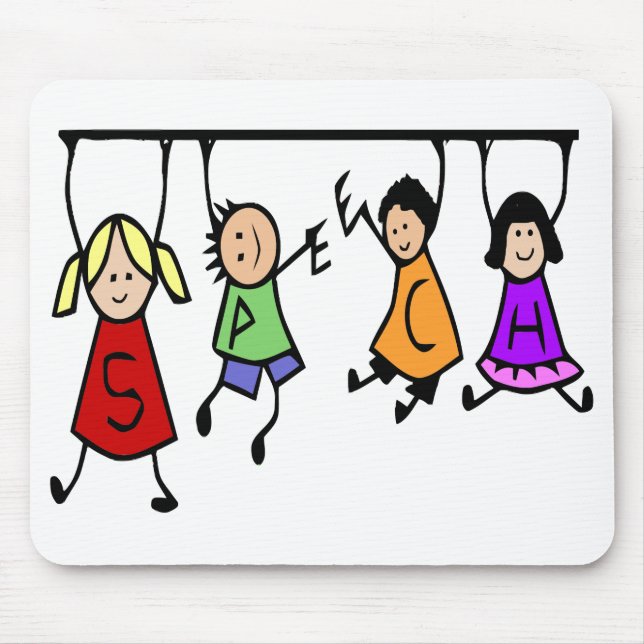 Cute Kids Cartoon Speech Therapist art Mouse Pad (Front)