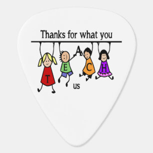 Cute Kids Cartoon Spelling Teach for Teachers Guitar Pick