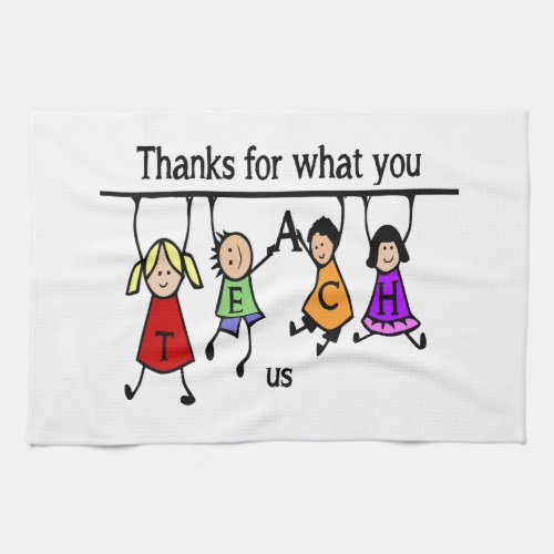 Cute Kids Cartoon Spelling Teach for Teachers Towel