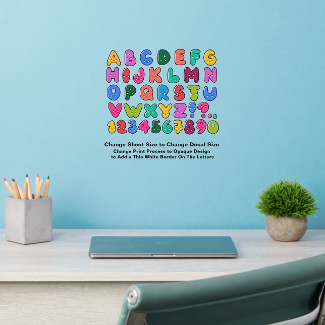 Cute Kids Cartoon with Faces Hand Drawn Wall Decal (Home Office 2)