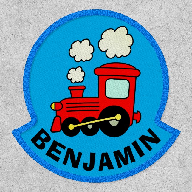 Cute kid's choo choo train locomotive custom patch (Front)