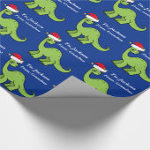 Cute Kids Christmas Dinosaur Custom Wrapping Paper (Corner)