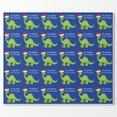 Cute Kids Christmas Dinosaur Custom Wrapping Paper (Flat)