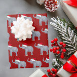 Cute Kids Christmas Elephant Santa Hat Red Holiday Wrapping Paper Sheets<br><div class="desc">Adorable green elephant Christmas wrapping paper. This wild animal looks very cute in a holiday red Santa hat with a little smile. I like Christmas animals and presents that kids will love.</div>