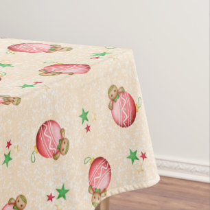 Cute Kids Christmas Gingerbread Man Cookie Tablecloth