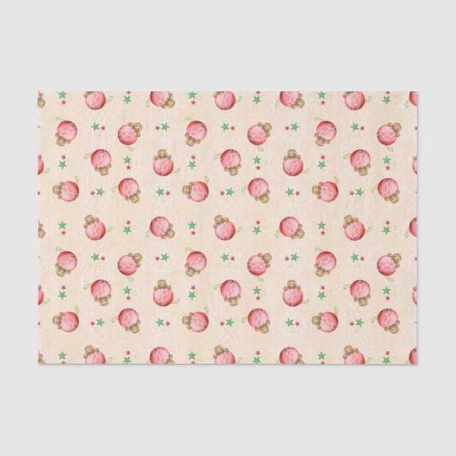 Cute Kids Christmas Gingerbread Man Cookie Tissue Paper (Front)