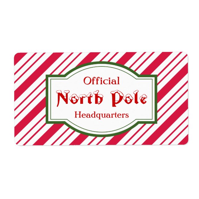 Cute Kids Christmas North Pole Gift Labels (Front)