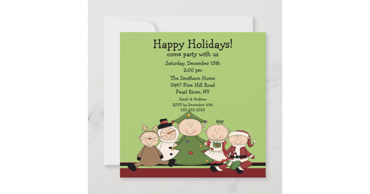 Cute Kids Christmas Party Invitation Zazzle