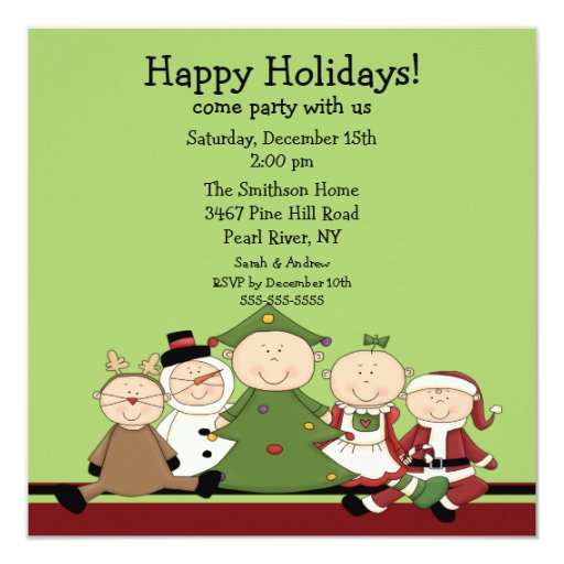 Cute Kids Christmas Party Invitation | Zazzle