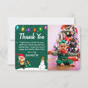 Cute Kids Christmas Photo Thank You Card