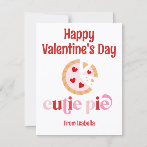 Cute Kids Classroom Valentines Day Cutie Pie Holiday Card